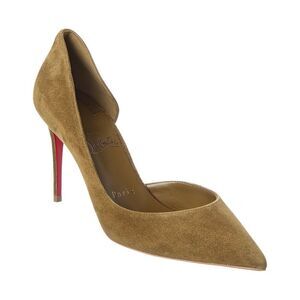 Christian Louboutin Iriza 85 Suede Pump, Brown